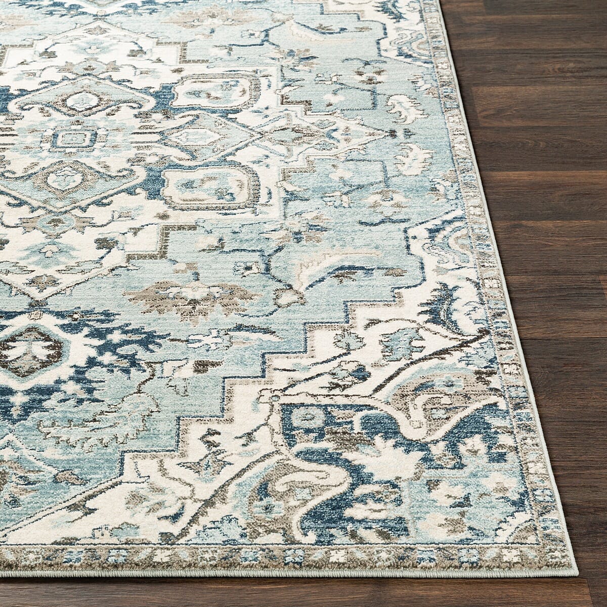 Surya Mesopotamia Mep-2311 Medium Gray, Teal, Denim, Navy Rugs.