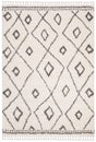 Safavieh Moroccan Fringe Shag Mfg333A Ivory/Grey Rug.