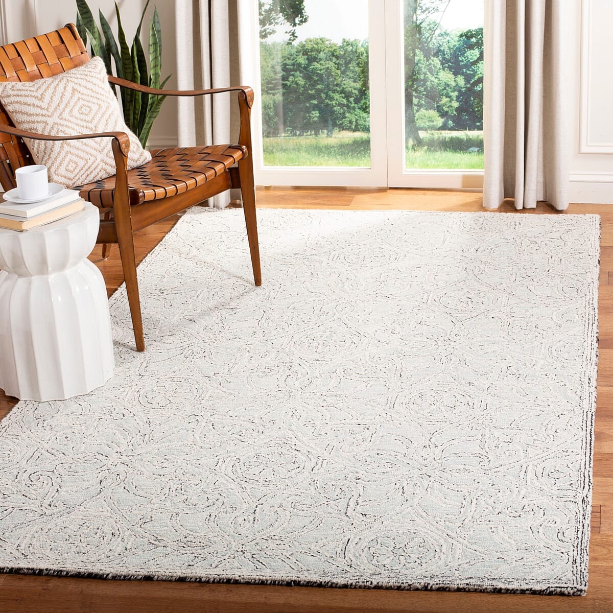 Safavieh Micro-Loop Mlp152F Grey / Ivory Rugs.