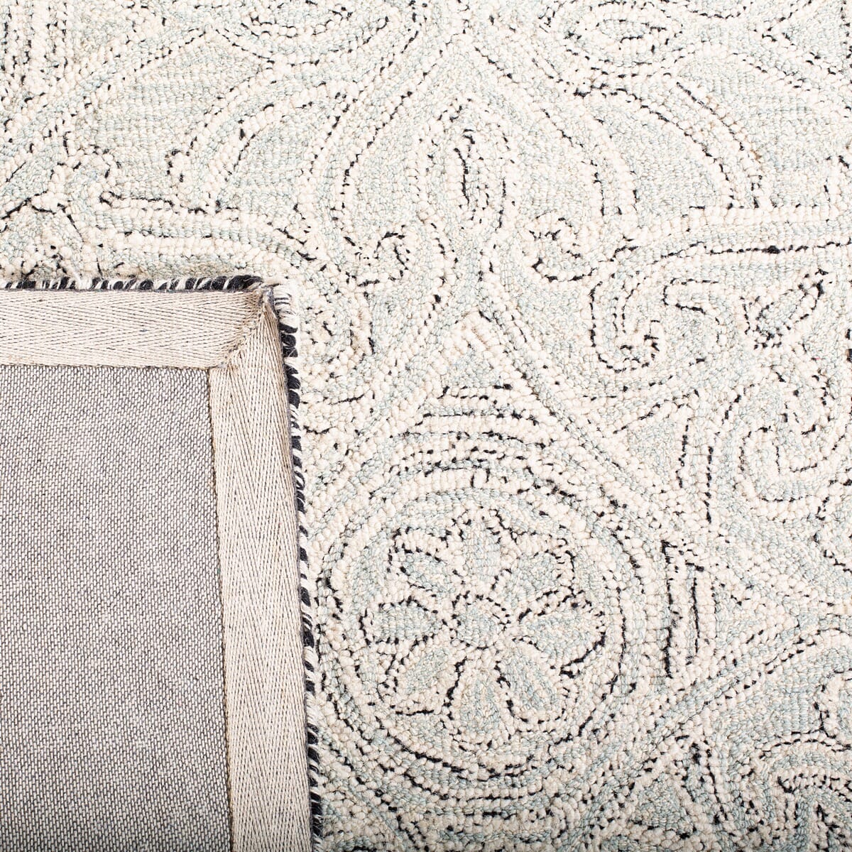 Safavieh Micro-Loop Mlp152F Grey / Ivory Rugs.