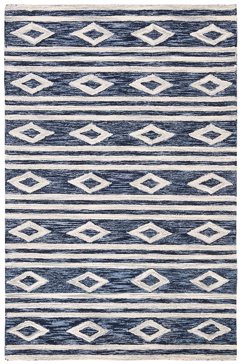 Safavieh Micro Loop Mlp153N Navy/Ivory Rug.