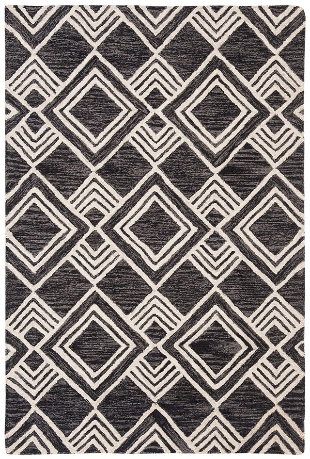 Safavieh Micro-Loop Mlp154H Charcoal / Ivory Rugs.