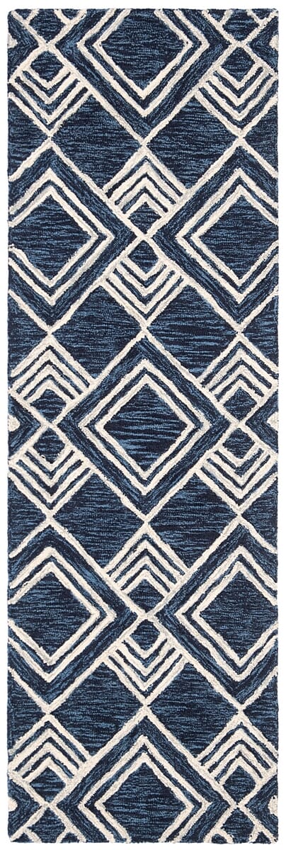 Safavieh Micro-Loop Mlp154N Navy / Ivory Rugs.
