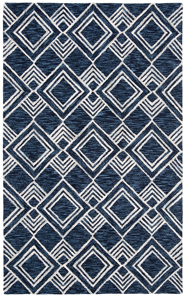 Safavieh Micro-Loop Mlp154N Navy / Ivory Rugs.