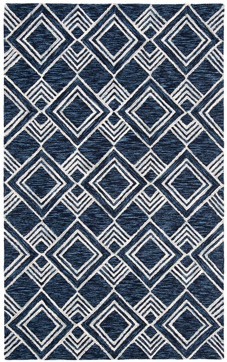 Safavieh Micro-Loop Mlp154N Navy / Ivory Rugs.