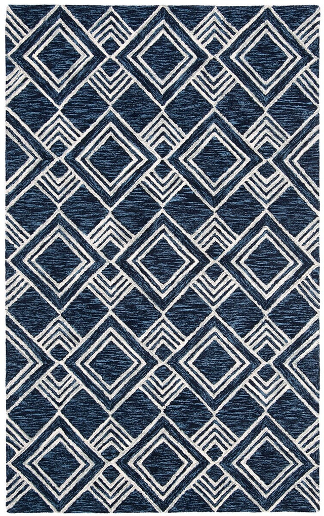 Safavieh Micro-Loop Mlp154N Navy / Ivory Rugs.