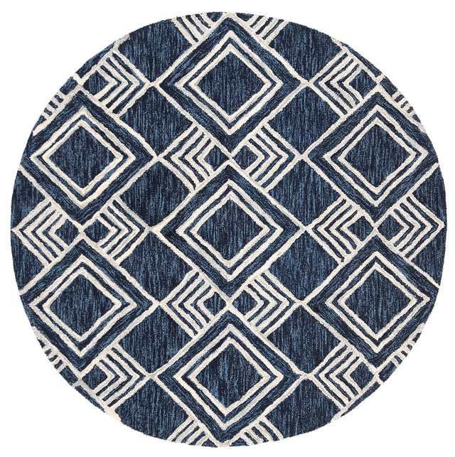 Safavieh Micro-Loop Mlp154N Navy / Ivory Rugs.