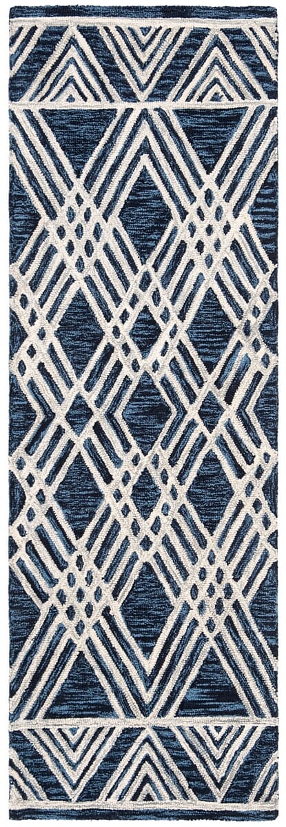 Safavieh Micro-Loop Mlp155N Navy / Ivory Rugs.