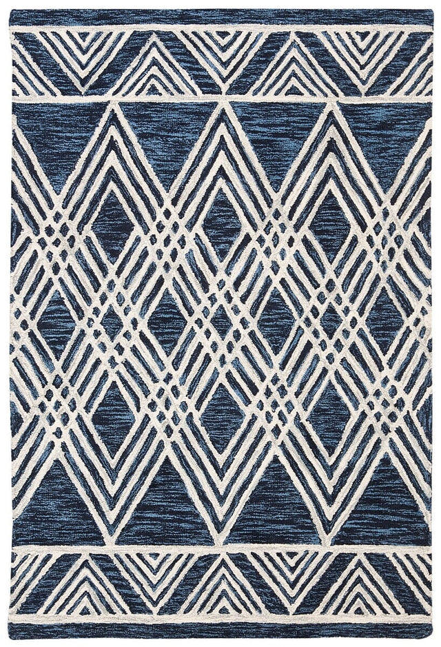 Safavieh Micro-Loop Mlp155N Navy / Ivory Rugs.