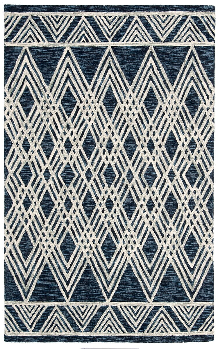 Safavieh Micro-Loop Mlp155N Navy / Ivory Rugs.