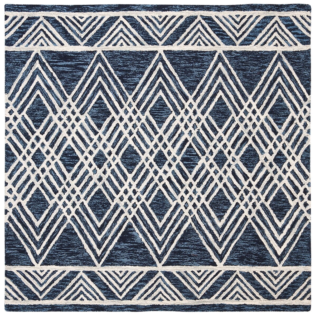 Safavieh Micro-Loop Mlp155N Navy / Ivory Rugs.