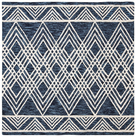 Safavieh Micro-Loop Mlp155N Navy / Ivory Rugs.