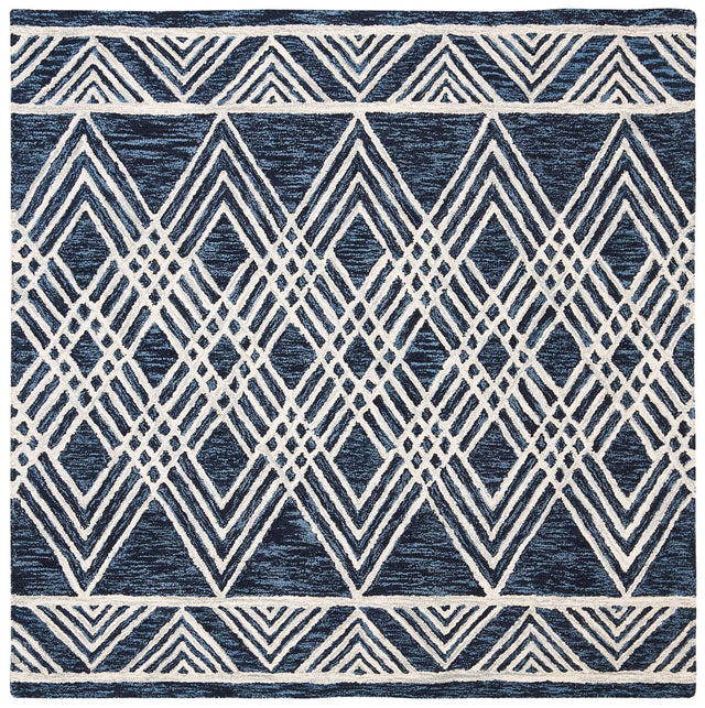 Safavieh Micro-Loop Mlp155N Navy / Ivory Rugs.