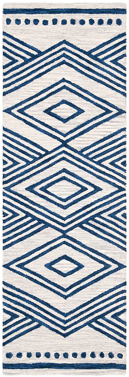 Safavieh Micro Loop Mlp156A Ivory/Navy Rug.