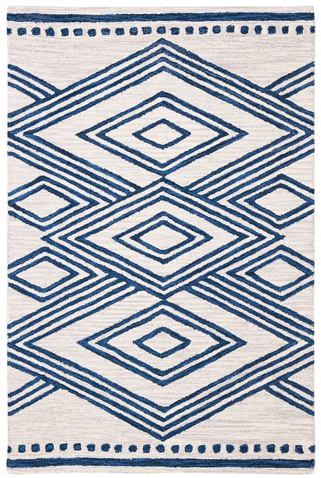 Safavieh Micro Loop Mlp156A Ivory/Navy Rug.