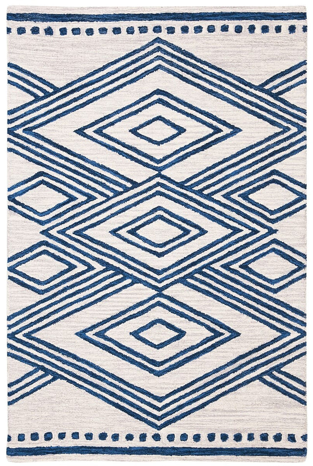 Safavieh Micro Loop Mlp156A Ivory/Navy Rug.