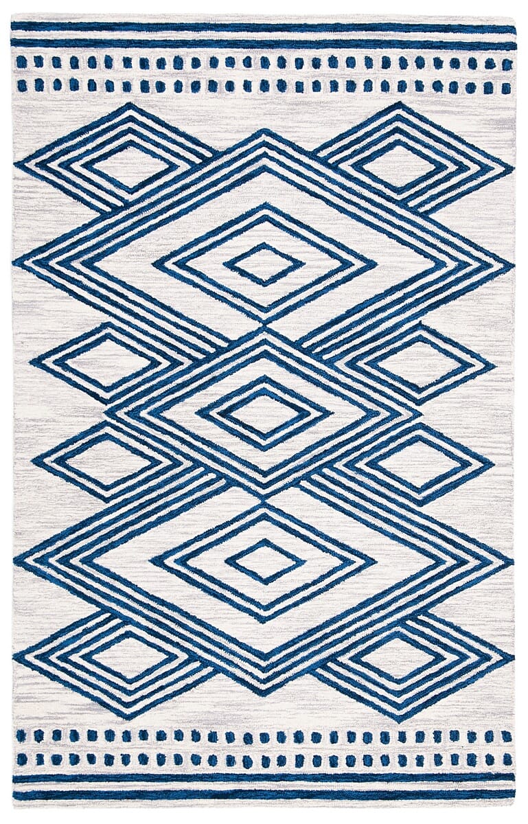 Safavieh Micro Loop Mlp156A Ivory/Navy Rug.