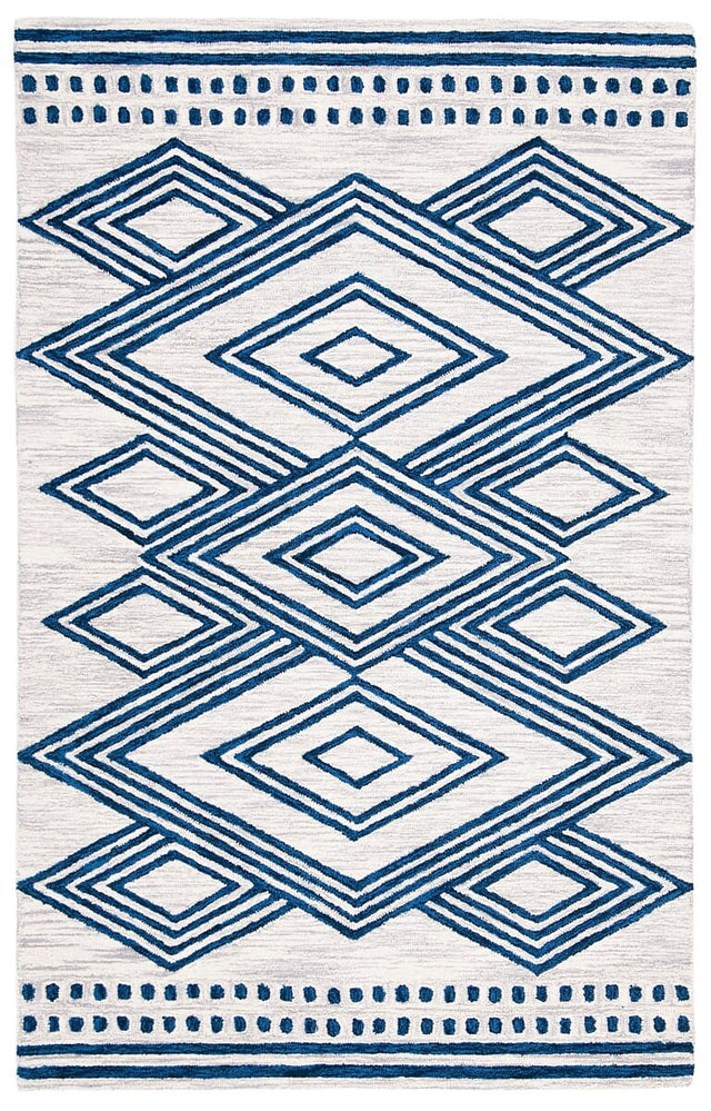 Safavieh Micro Loop Mlp156A Ivory/Navy Rug.