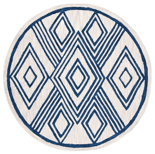 Safavieh Micro Loop Mlp156A Ivory/Navy Rug.