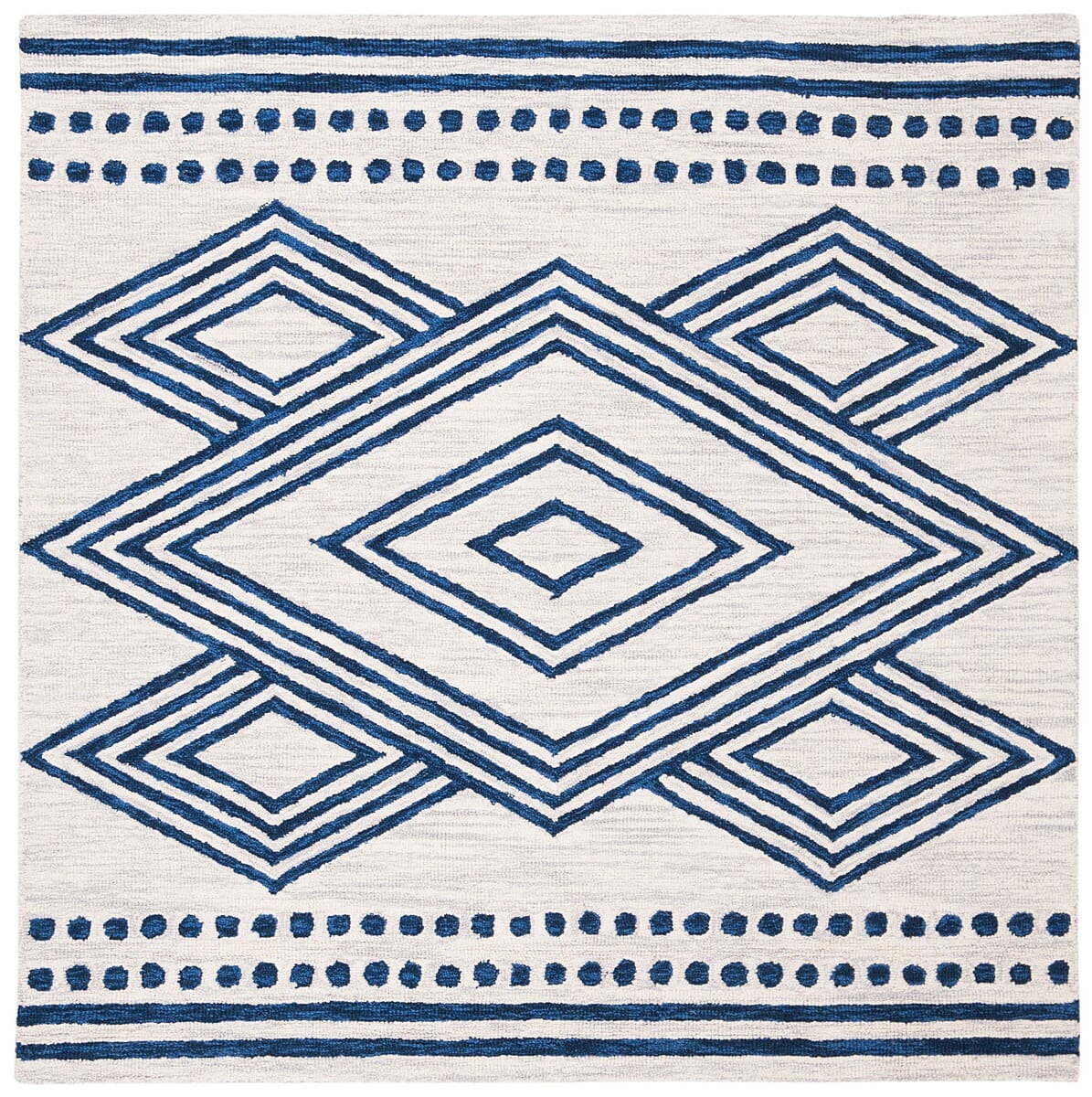 Safavieh Micro Loop Mlp156A Ivory/Navy Rug.