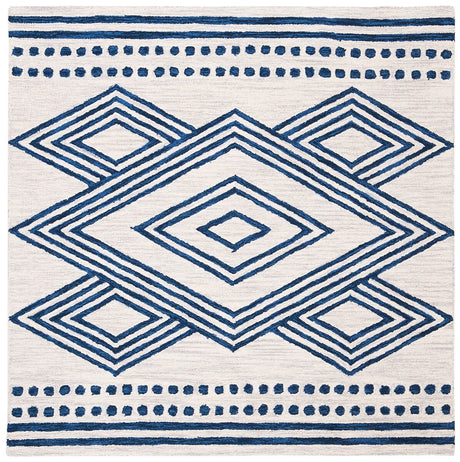 Safavieh Micro Loop Mlp156A Ivory/Navy Rug.