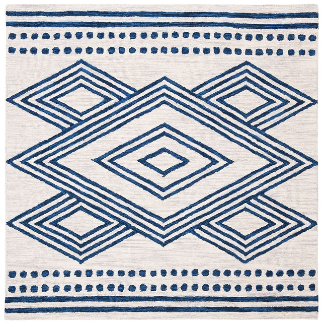 Safavieh Micro Loop Mlp156A Ivory/Navy Rug.
