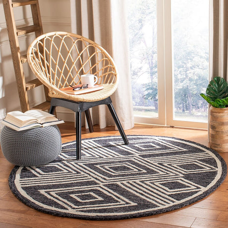Safavieh Micro Loop Mlp156H Charcoal/Ivory Rug.