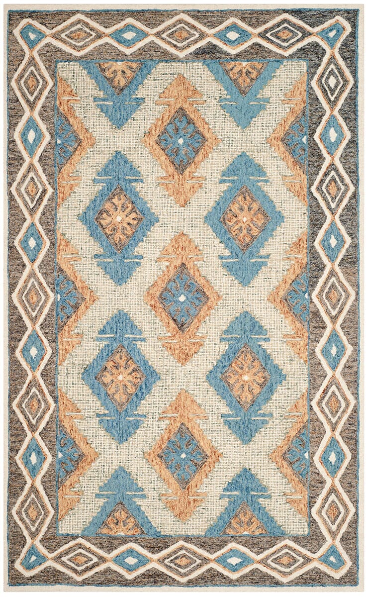 Safavieh Micro-Loop Mlp401A Blue / Beige Rugs.