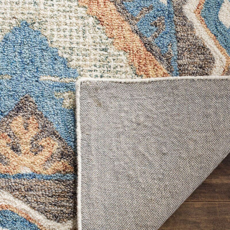 Safavieh Micro-Loop Mlp401A Blue / Beige Rugs.