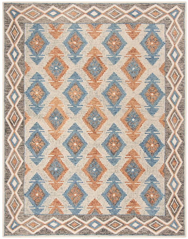 Safavieh Micro-Loop Mlp401A Blue / Beige Rugs.