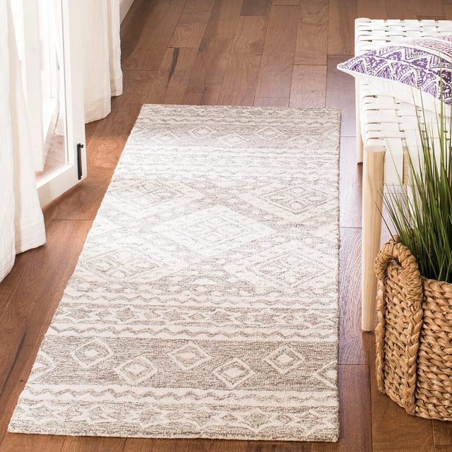 Safavieh Micro-Loop Mlp501F Grey / Ivory Rugs.
