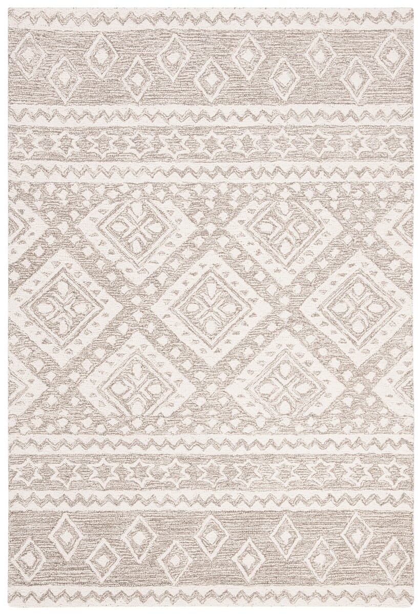 Safavieh Micro-Loop Mlp501F Grey / Ivory Rugs.