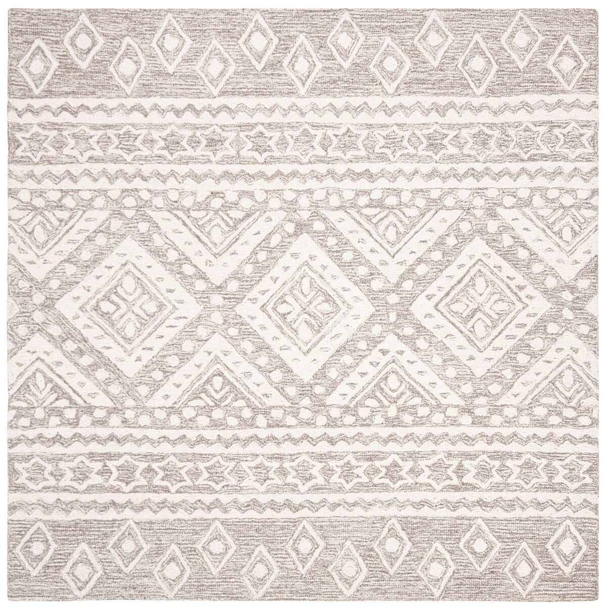 Safavieh Micro-Loop Mlp501F Grey / Ivory Rugs.