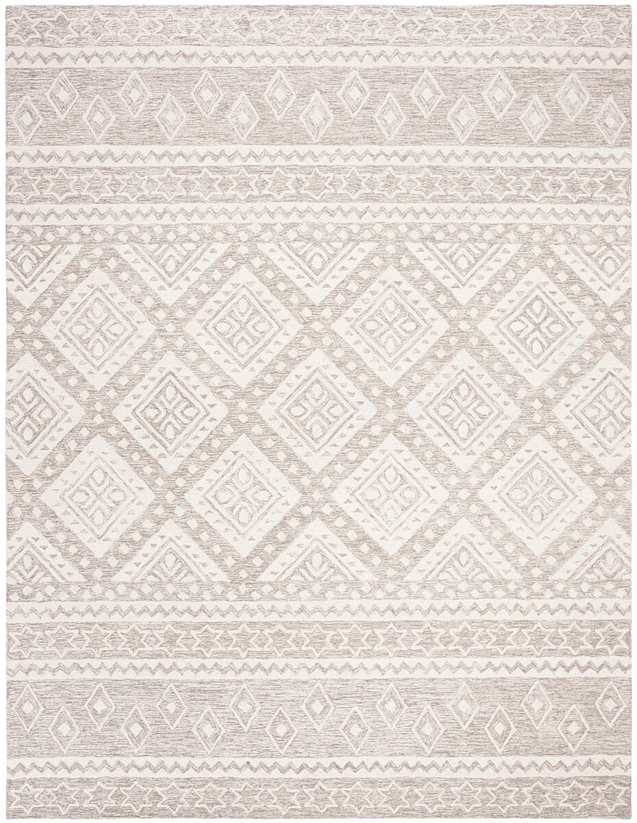 Safavieh Micro-Loop Mlp501F Grey / Ivory Rugs.