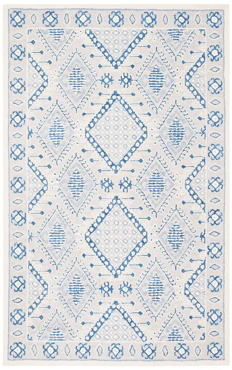Safavieh Micro-Loop Mlp511F Light Grey / Blue Rugs.