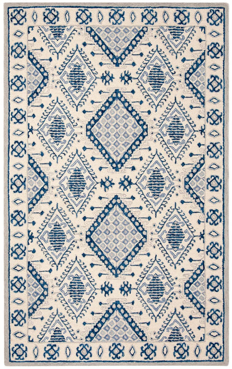 Safavieh Micro-Loop Mlp511M Ivory / Blue Rugs.