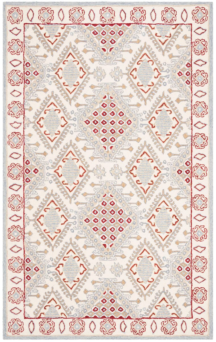 Safavieh Micro-Loop Mlp511Q Ivory / Red Rugs.