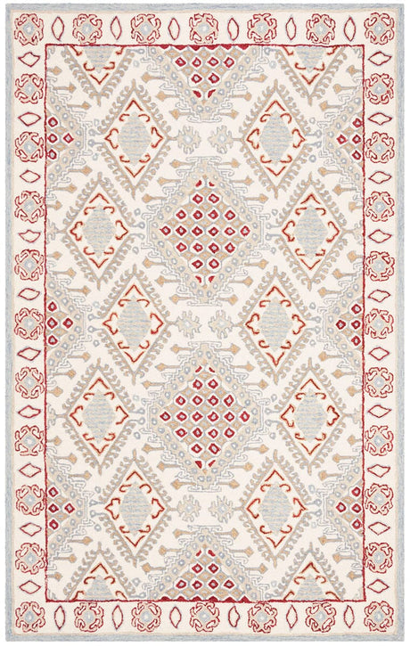 Safavieh Micro-Loop Mlp511Q Ivory / Red Rugs.
