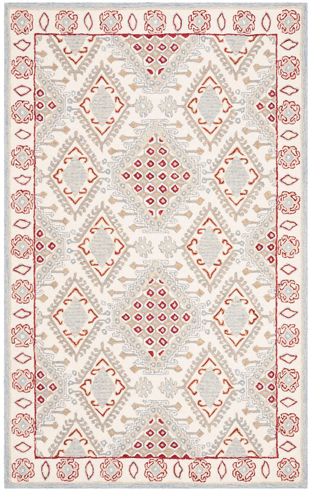 Safavieh Micro-Loop Mlp511Q Ivory / Red Rugs.