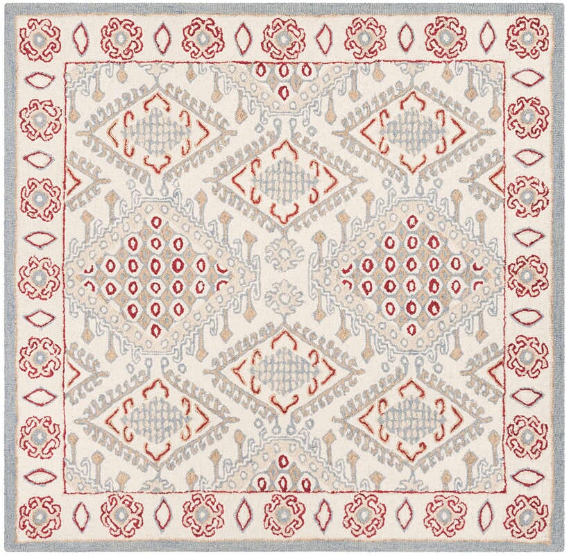 Safavieh Micro-Loop Mlp511Q Ivory / Red Rugs.