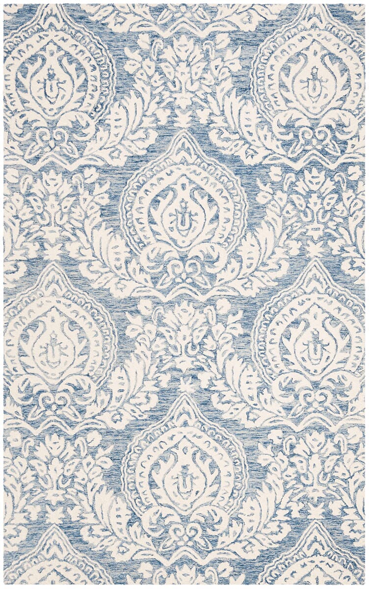 Safavieh Micro-Loop Mlp512M Blue / Ivory Rugs.