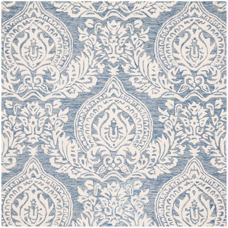 Safavieh Micro-Loop Mlp512M Blue / Ivory Rugs.