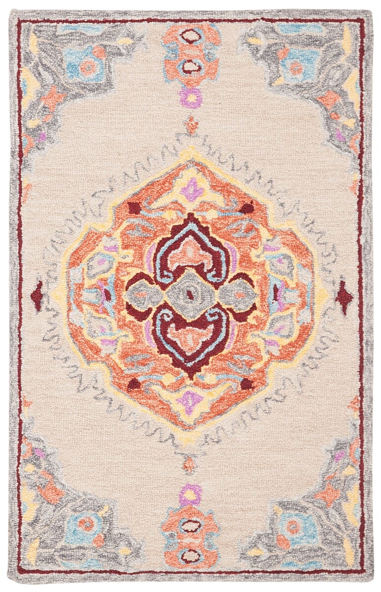 Safavieh Micro-Loop Mlp551B Beige / Orange Rugs.