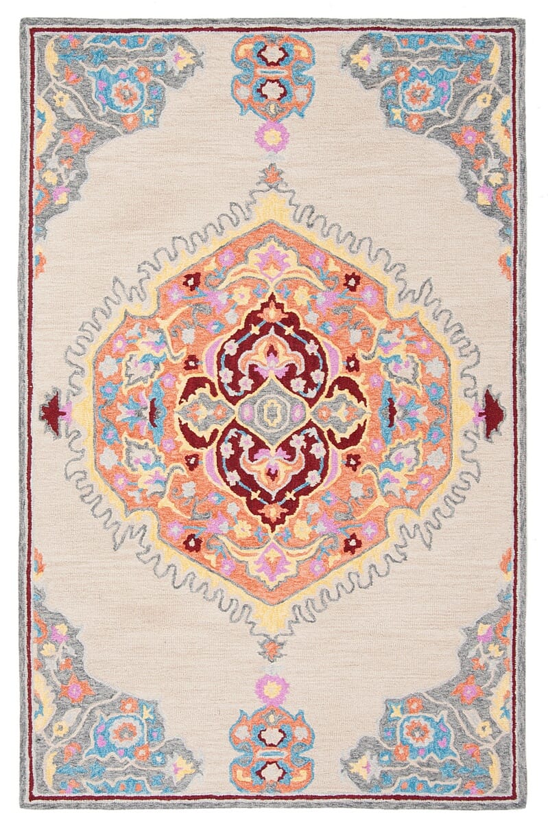 Safavieh Micro-Loop Mlp551B Beige / Orange Rugs.