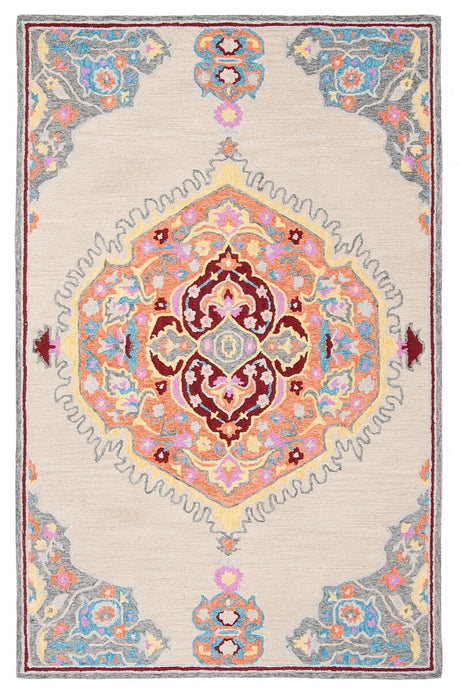 Safavieh Micro-Loop Mlp551B Beige / Orange Rugs.