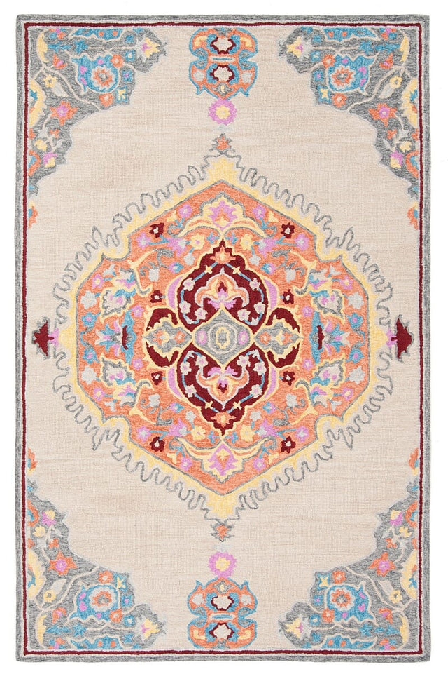 Safavieh Micro-Loop Mlp551B Beige / Orange Rugs.