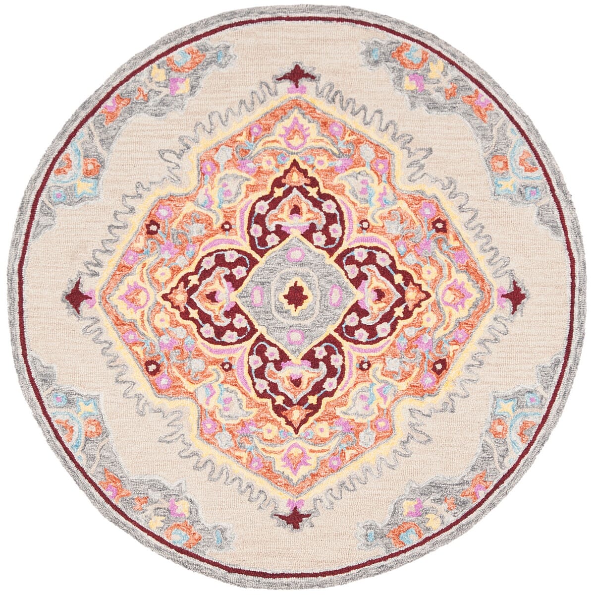 Safavieh Micro-Loop Mlp551B Beige / Orange Rugs.