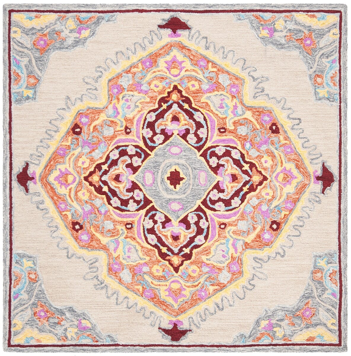 Safavieh Micro-Loop Mlp551B Beige / Orange Rugs.