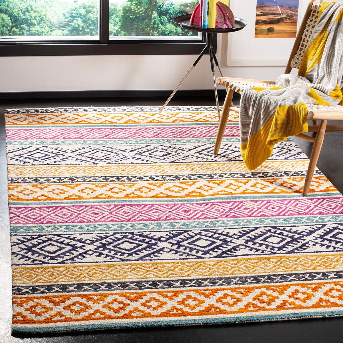 Safavieh Micro-Loop Mlp552A Ivory / Rust Rugs.