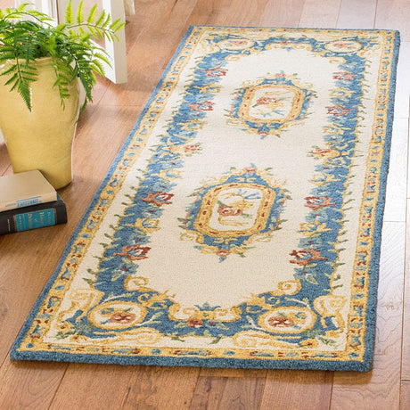 Safavieh Micro-Loop Mlp601A Cream / Blue Rugs.